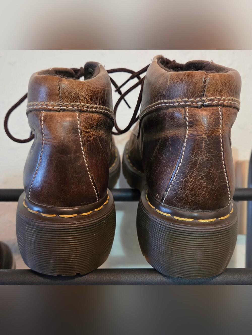 Dr. Martens Y2K Daisy Brown Leather Lace-Up Ankle Boots - Picture 6 of 9